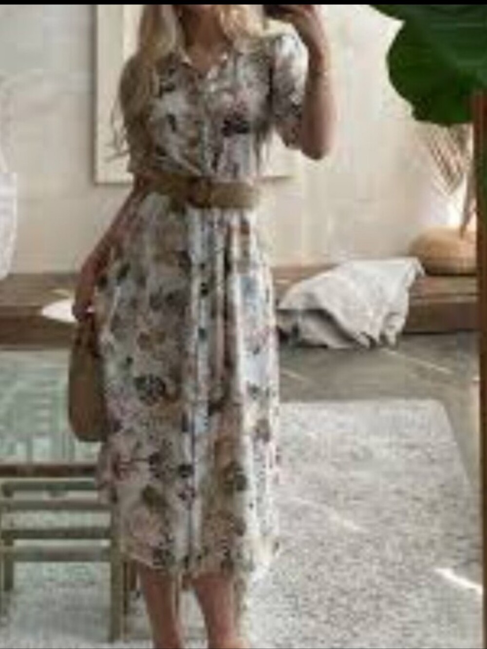 ELLISON FLORAL STYLE FRONT BUTTON SHORT SLEEVES AND COLLLAR SZ SMALL - Picture 3 of 15
